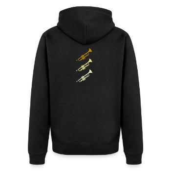 Trompette colorée - Veste à capuche bio Premium Unisexe - noir - Dos - Nico (187cm)