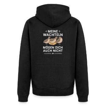 Wachtel Vogel Geschenk Legewachteln Wachtelzüchter - Unisex Premium Bio Zip Hoodie - Schwarz - Hinten - Nico (187cm)