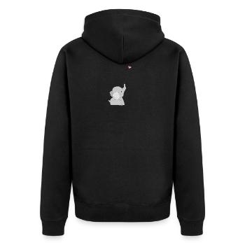 Eddi Elefant - Geschenk - Geschenkidee - Unisex Premium Bio Zip Hoodie - Schwarz - Hinten - Nico (187cm)
