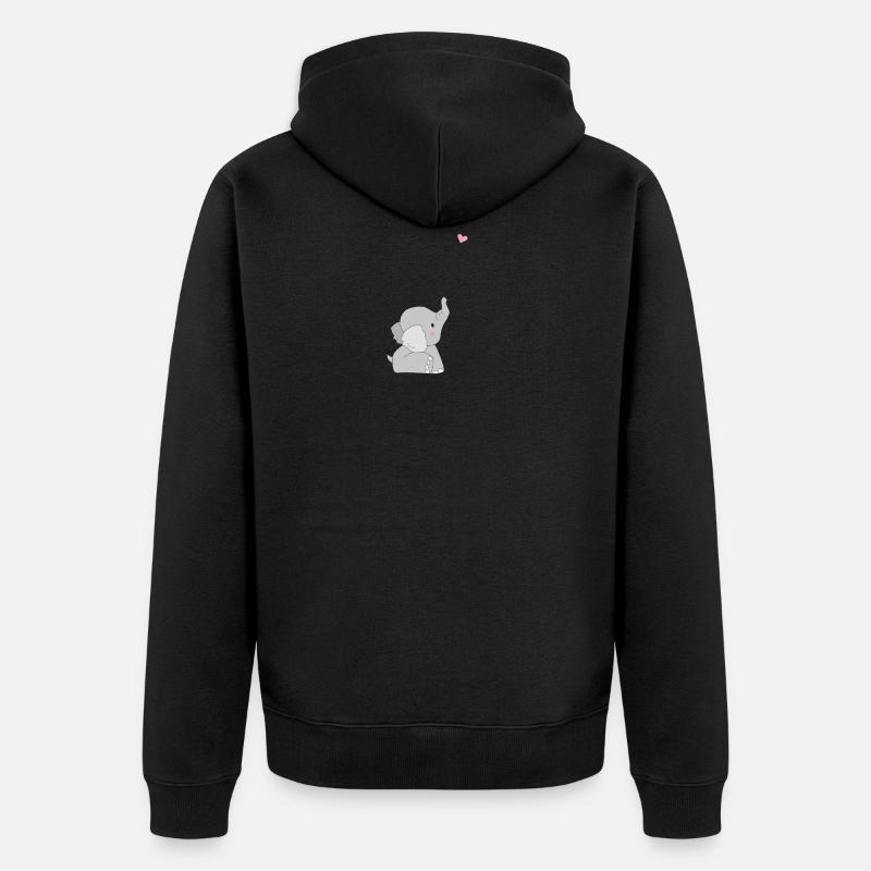 Eddi Elefant - Geschenk - Geschenkidee - Unisex Premium Bio Zip Hoodie - Schwarz