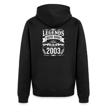 19th birthday 2003 - Unisex Premium Organic Zip Hoodie - black - Back - Nico (187cm)