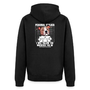 Amant drôle de chien américain Staffordshire Terrier - Veste à capuche bio Premium Unisexe - noir - Dos - Nico (187cm)