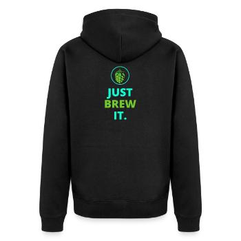 Hopfen Brauer Brauen Brauerei Bier - Unisex Premium Bio Zip Hoodie - Schwarz - Hinten - Nico (187cm)
