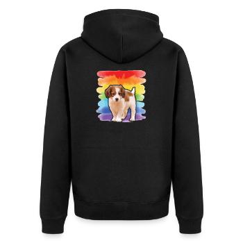 Chiot kooikerhondje - Veste à capuche bio Premium Unisexe - noir - Dos - Nico (187cm)