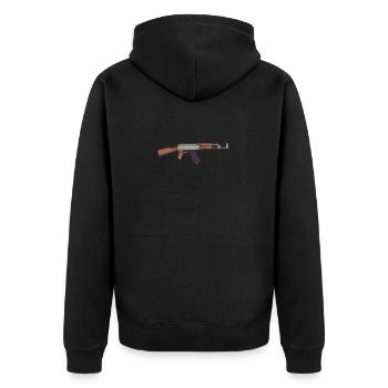 Military Gun Set - Unisex Premium Organic Zip Hoodie - black - Back - Nico (187cm)