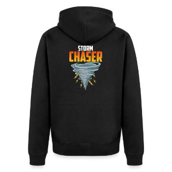 Funny Storm Chaser Tornado Hurricane Météo - Veste à capuche bio Premium Unisexe - noir - Dos - Nico (187cm)