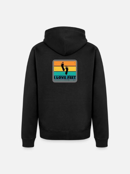 Adoro i piedi piedi feticismo del piede retrò vintage - Felpa con cappuccio ecologica premium unisex - nero