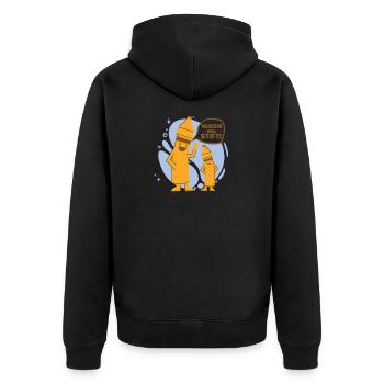 Stift Wachsmalstift Azubi Bruder Geschenkidee - Unisex Premium Bio Zip Hoodie - Schwarz - Hinten - Nico (187cm)