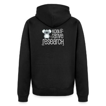 Koala Quality Research Researcher - Unisex Premium Organic Zip Hoodie - black - Back - Nico (187cm)