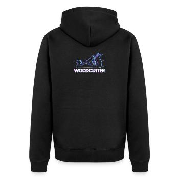 Zimmermann Tischler Holzbearbeitung Schreiner - Unisex Premium Bio Zip Hoodie - Schwarz - Hinten - Nico (187cm)