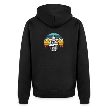 Carpenter carpenter woodworking joiner - Unisex Premium Organic Zip Hoodie - black - Back - Nico (187cm)