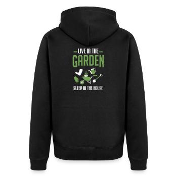 Gardener Landscape Garden Funny Gardening Tool - Unisex Premium Organic Zip Hoodie - black - Back - Nico (187cm)