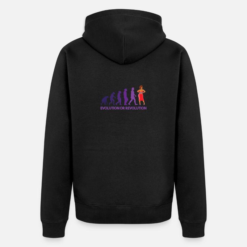 Drag Queen Evolution Oder Revolution - Unisex Premium Bio Zip Hoodie - Schwarz