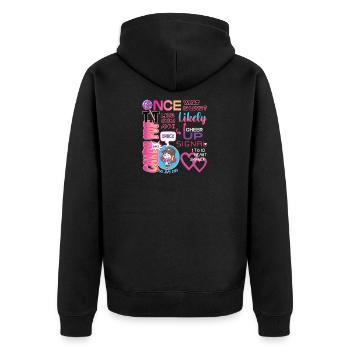 Korea Inspired KPop Once Twice What is Lo ... K-Pop - Unisex Premium Organic Zip Hoodie - black - Back - Nico (187cm)