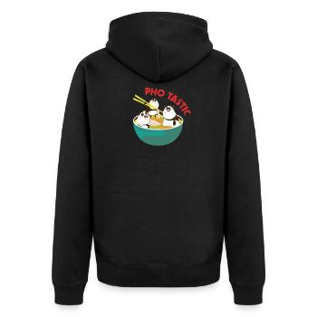 Pho Tastic Vietnam Panda Asien Suppe - Unisex Premium Bio Zip Hoodie - Schwarz - Hinten - Nico (187cm)