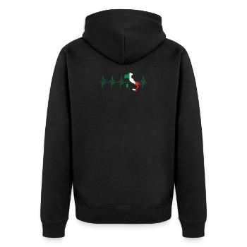 Italien Herzschlag Italiener Italienische Flagge - Unisex Premium Bio Zip Hoodie - Schwarz - Hinten - Nico (187cm)