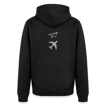 Artiste d'ombre de Paperplane ou cadeau de pilote - Veste à capuche bio Premium Unisexe - noir - Dos - Nico (187cm)