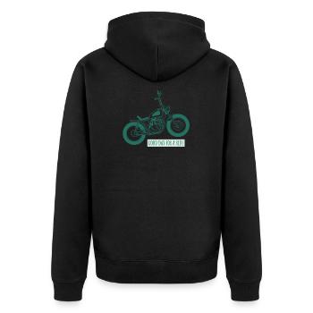 Motorbike Lover Bike Scooter Chopper - Unisex Premium Organic Zip Hoodie - black - Back - Nico (187cm)