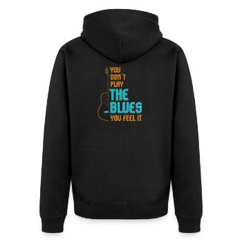 Blues Music Band Lover Guitar Teacher Blues - Veste à capuche bio Premium Unisexe - noir - Dos - Nico (187cm)