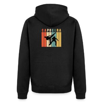 Capoeira rétro - Veste à capuche bio Premium Unisexe - noir - Dos - Nico (187cm)