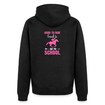 born to ride forced to go to school - Veste à capuche bio Premium Unisexe - noir - Dos - Nico (187cm)