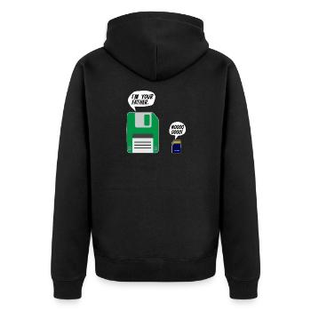 I'm Your Father IT Nerd Gamer Computer PC - Unisex Premium Bio Zip Hoodie - Schwarz - Hinten - Nico (187cm)