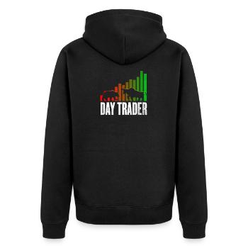 Day trading - trading - Veste à capuche bio Premium Unisexe - noir - Dos - Nico (187cm)