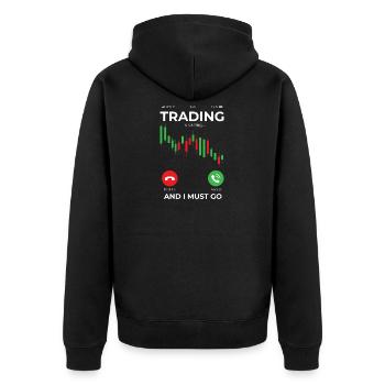 Day trading - trading - Veste à capuche bio Premium Unisexe - noir - Dos - Nico (187cm)