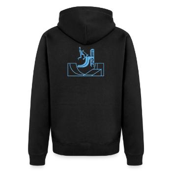 Freestyle Scoot 2 Street Skatepark - Unisex Premium Bio Zip Hoodie - Schwarz - Hinten - Nico (187cm)