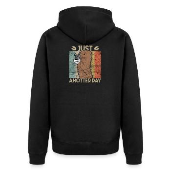 just anotter day otter coffee office retro gift - Unisex Premium Organic Zip Hoodie - black - Back - Nico (187cm)