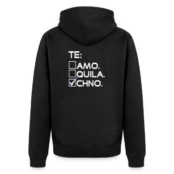 Techno confirmée - Veste à capuche bio Premium Unisexe - noir - Dos - Nico (187cm)