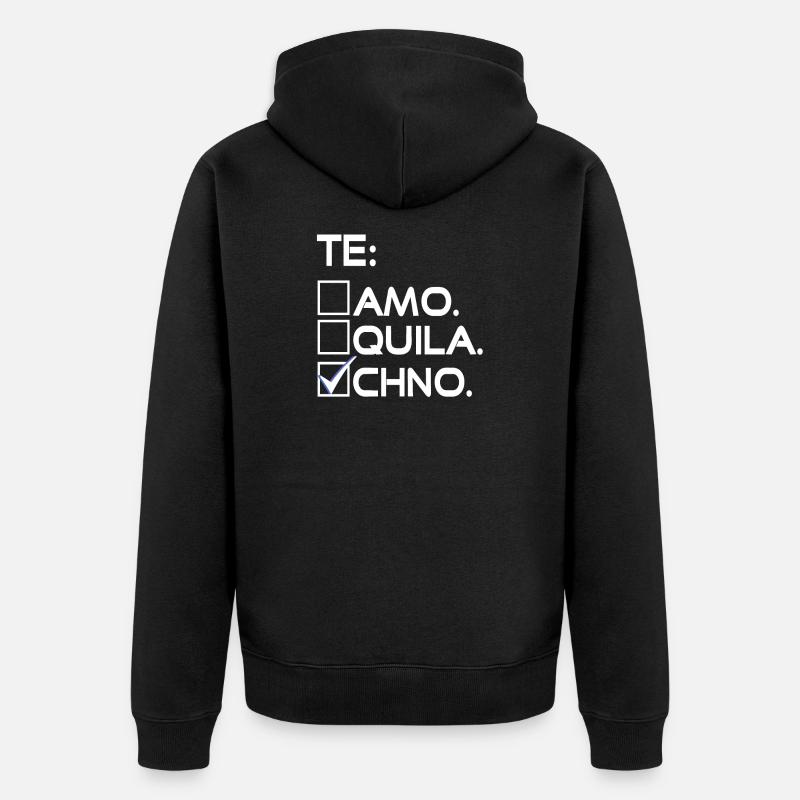 Techno bestätigt - Unisex Premium Bio Zip Hoodie - Schwarz