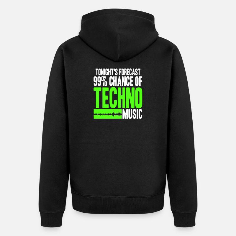 Techno live ce soir - Veste à capuche bio Premium Unisexe - noir
