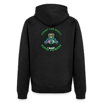 Forget the safety superpowers in the lab - Unisex Premium Organic Zip Hoodie - black - Back - Nico (187cm)