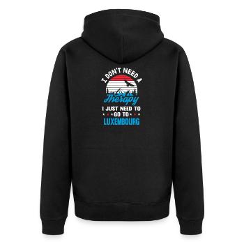 Thérapie Luxembourg disant drapeau drapeau cadeau - Veste à capuche bio Premium Unisexe - noir - Dos - Nico (187cm)