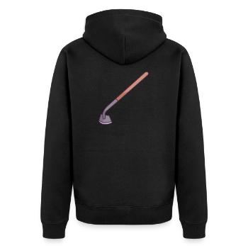 Gardening Hoe - Unisex Premium Organic Zip Hoodie - black - Back - Nico (187cm)