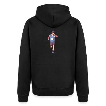 Coureur dans une course. - Veste à capuche bio Premium Unisexe - noir - Dos - Nico (187cm)