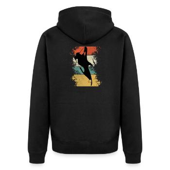 Vintage Retro Killer Whale Art 80s Orca Whale Old - Unisex Premium Organic Zip Hoodie - black - Back - Nico (187cm)