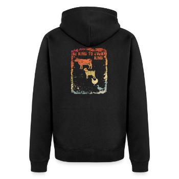 Vegan Vegetarians - Be Kind To Every Kind Gift - Unisex Premium Organic Zip Hoodie - black - Back - Nico (187cm)