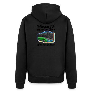 Busfahrer Buslenker Schulbus Beruf Kraftfahrer - Unisex Premium Bio Zip Hoodie - Schwarz - Hinten - Nico (187cm)