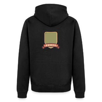 Ranger-Abzeichen - Unisex Premium Bio Zip Hoodie - Schwarz - Hinten - Nico (187cm)