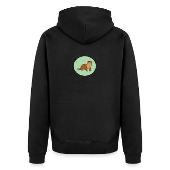 not like the otters - Unisex Premium Bio Zip Hoodie - Schwarz - Hinten - Nico (187cm)