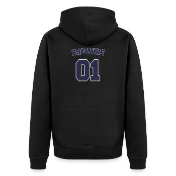 Brownie pour tous les Bruns Amis Poilus Tenues - Veste à capuche bio Premium Unisexe - noir - Dos - Nico (187cm)
