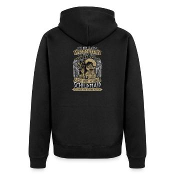 Schildmaid Keine Prinzessin Wikinger Geschenk - Unisex Premium Bio Zip Hoodie - Schwarz - Hinten - Nico (187cm)