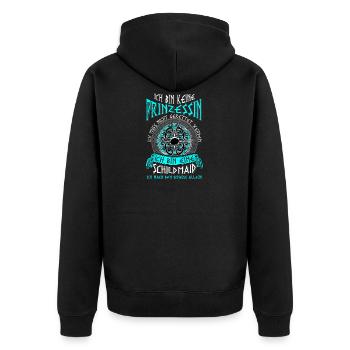 Schildmaid Keine Prinzessin Wikinger Geschenk - Unisex Premium Bio Zip Hoodie - Schwarz - Hinten - Nico (187cm)