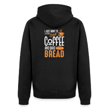 Je veux juste boire du café et cuire du pain - Veste à capuche bio Premium Unisexe - noir - Dos - Nico (187cm)