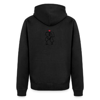 Jolie tenue de couple pour les amoureux comme bande dessinée - Veste à capuche bio Premium Unisexe - noir - Dos - Nico (187cm)