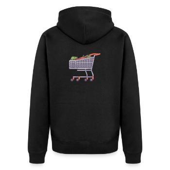 Panier avec des aliments biologiques - Veste à capuche bio Premium Unisexe - noir - Dos - Nico (187cm)