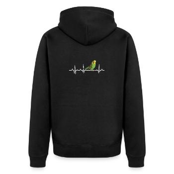 L'amour des oiseaux perruche Heartbeat - Veste à capuche bio Premium Unisexe - noir - Dos - Nico (187cm)