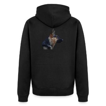 Shepherd Shepherd German Shepherd Dogs - Unisex Premium Organic Zip Hoodie - black - Back - Nico (187cm)